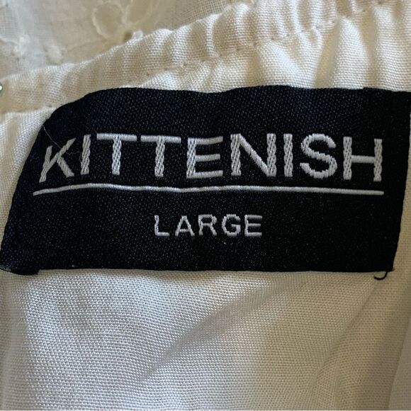 Kittenish White Eyelet Dress Size Large - Picture 8 of 12